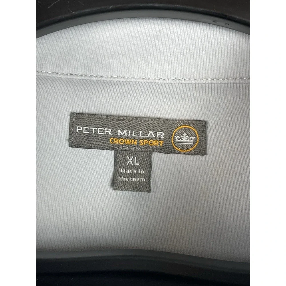 Peter Millar Perth Quarter Zip Men XL Gray Long Sleeve Crown Sport Pullover Golf